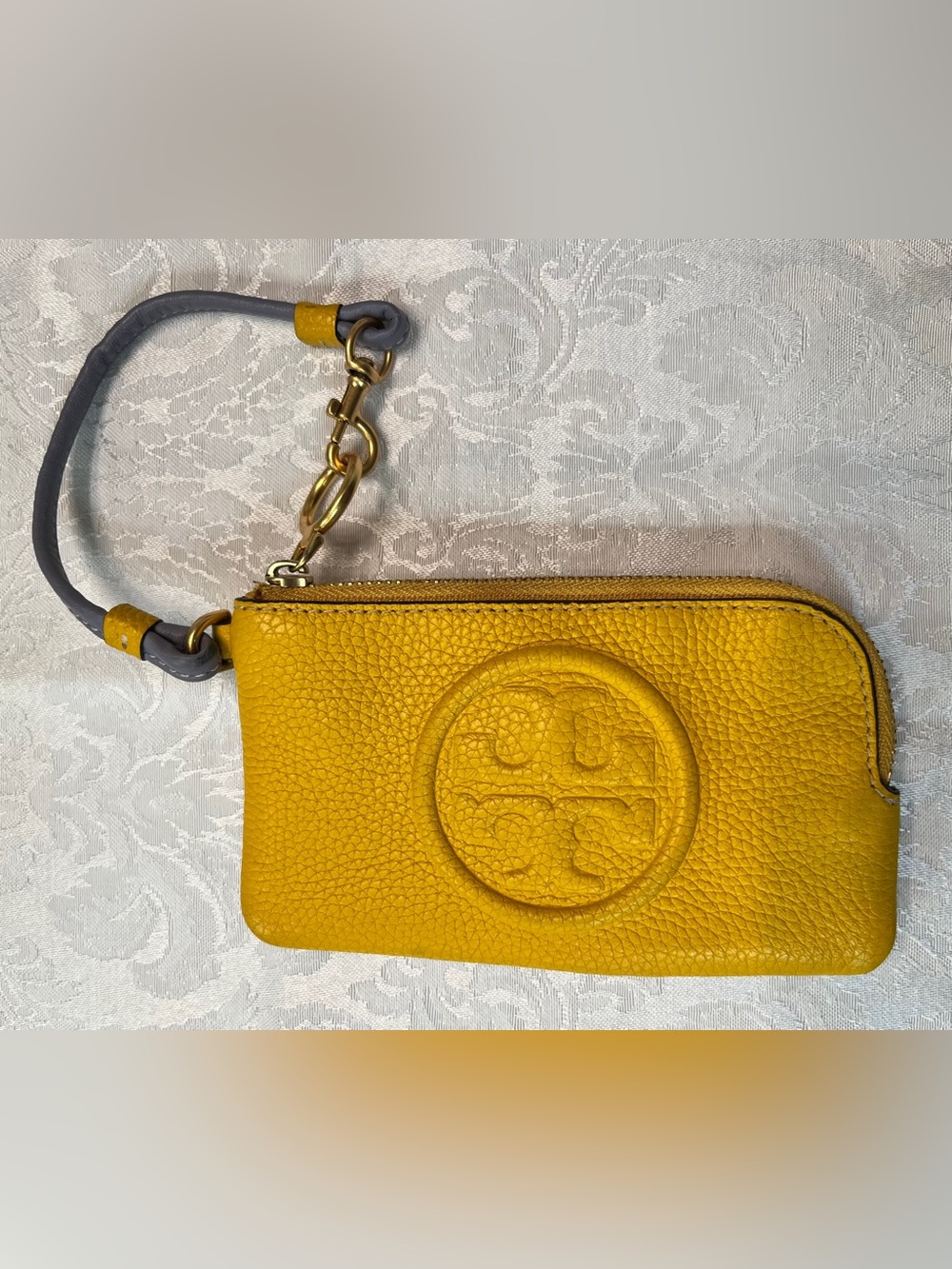 Tory Burch Perry Bombe Leather Colorblock Wristlet with Card Case - Picture 3 of 8